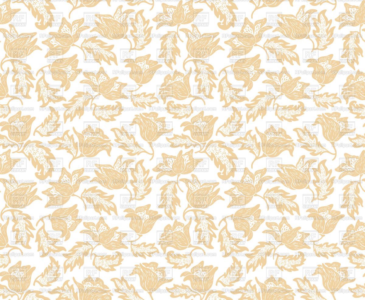 Seamless Beige Floral Vintage Wallpaper Vector Image - Vector Graphics - HD Wallpaper 