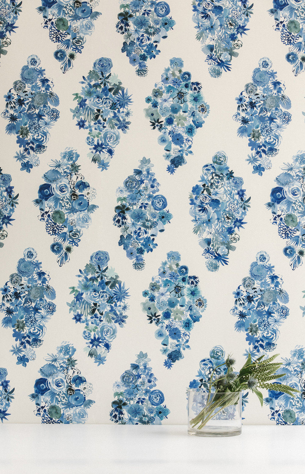 Teal Floral Wallpaper - HD Wallpaper 