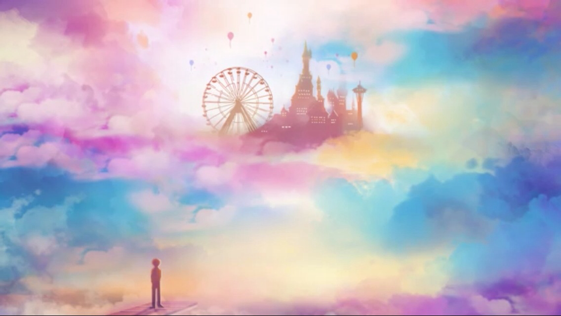 Dream, Clouds, And Art Image - Amusement Park In The Clouds - HD Wallpaper 