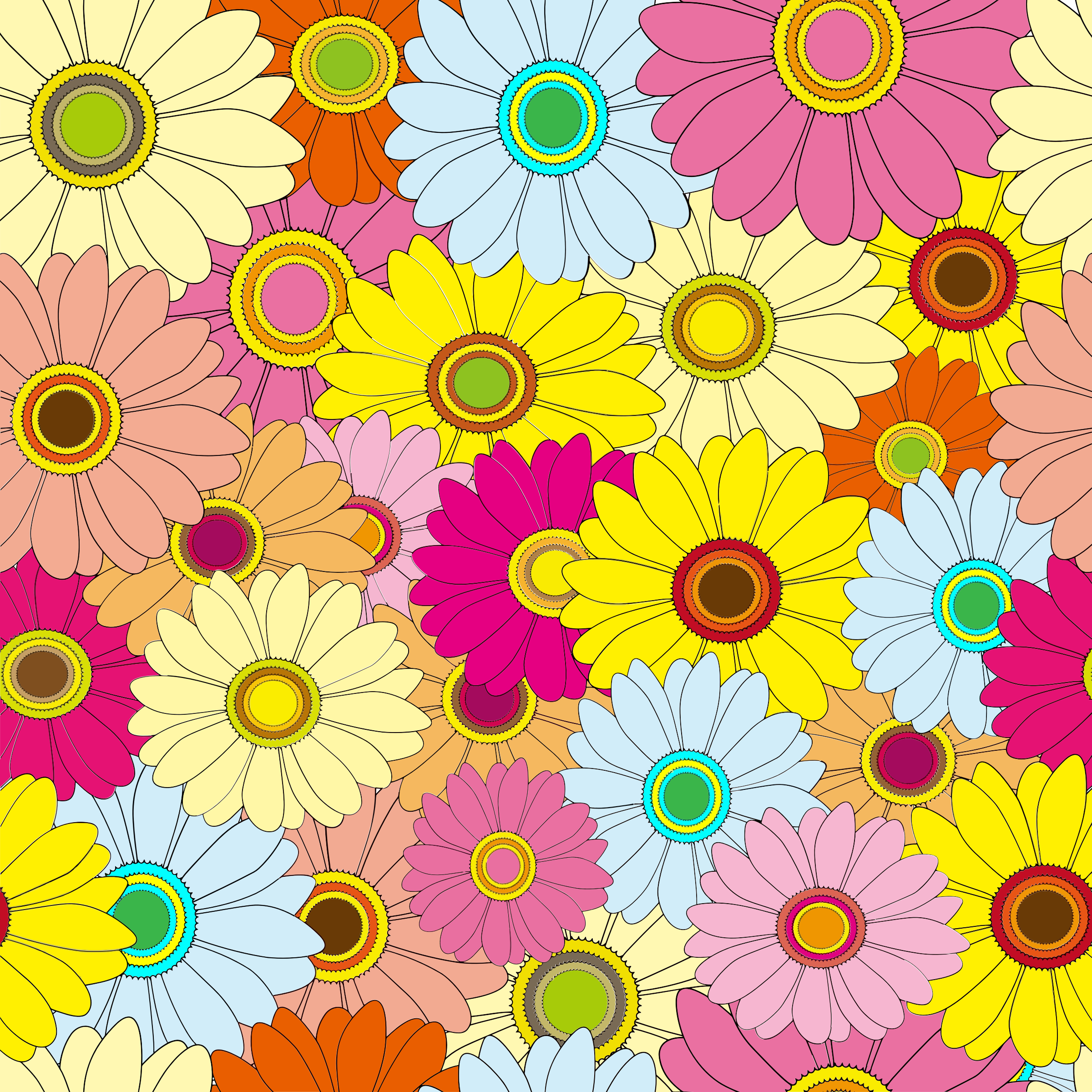 Clip Art Best Bright Colorful On - Bright Colorful Floral Background - HD Wallpaper 