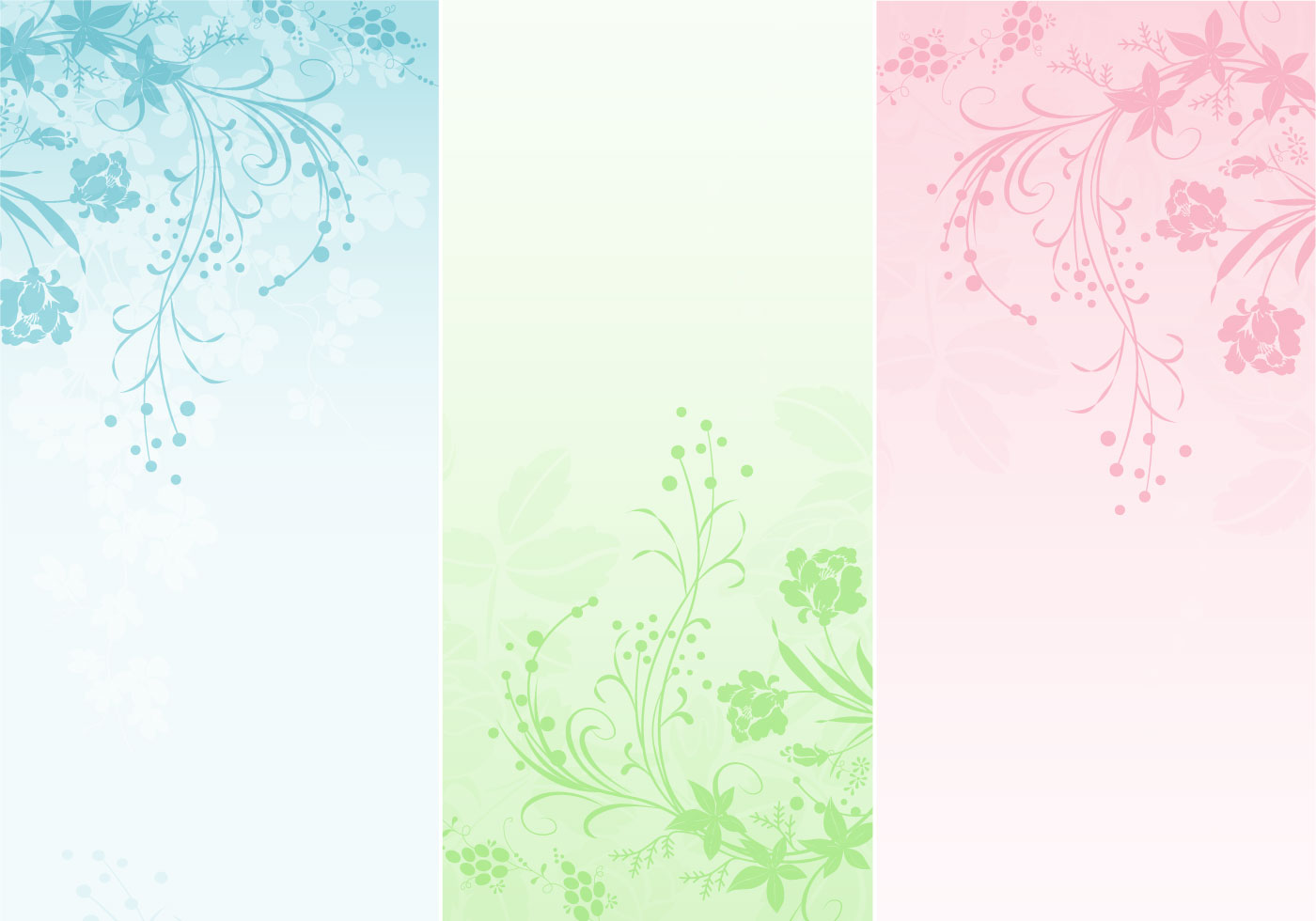 Pastel Floral Banner Vector Pack - Wallpaper - HD Wallpaper 