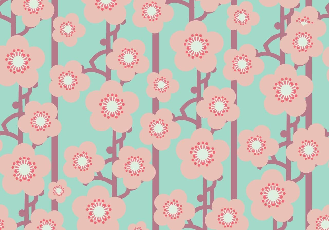 Background, Floral, And Floral Wallpaper Image - Peach Blossom Pattern - HD Wallpaper 