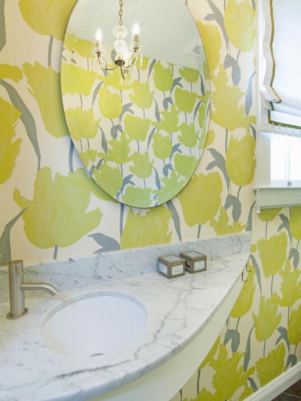 Yellow And Gray Floral Wallpaper - Interior Design - HD Wallpaper 
