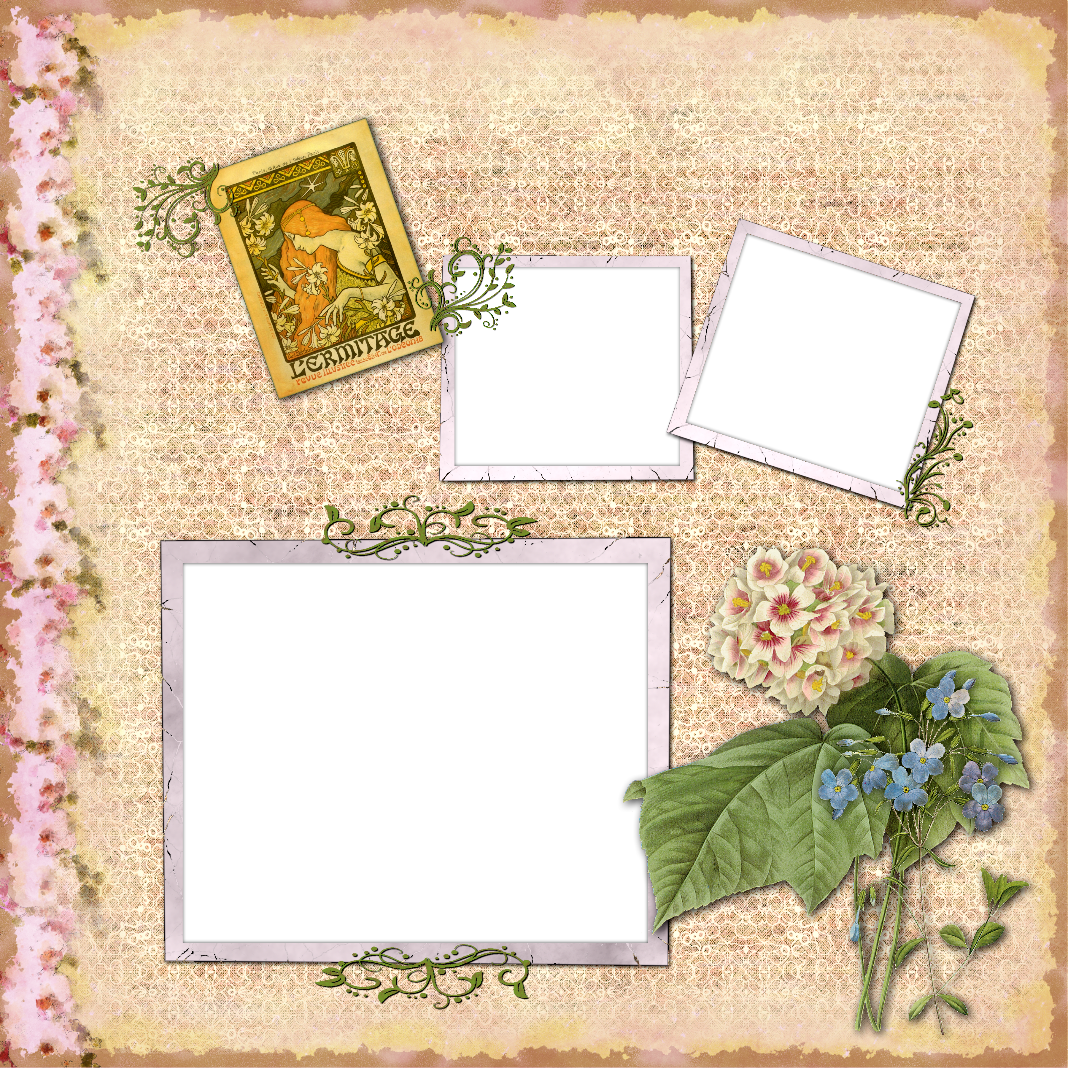 Antique Floral Wallpaper - HD Wallpaper 