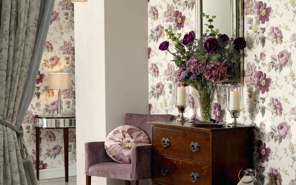 Homebase Laura Ashley Wallpaper Laura Ashley Peony Garden Amethyst