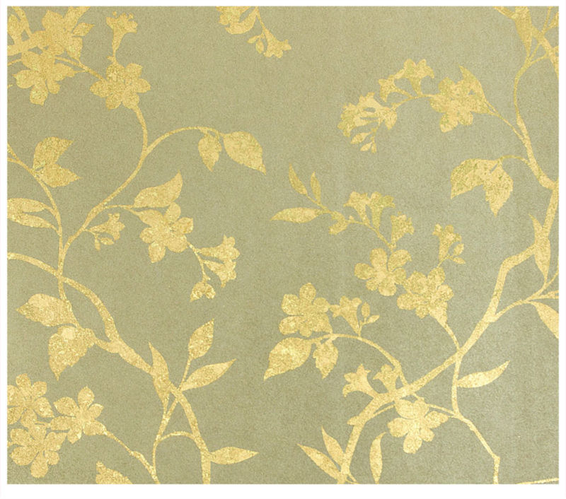 Elegant Floral Vines Non-woven Hand Made Metallic Foil - Wallpaper ...