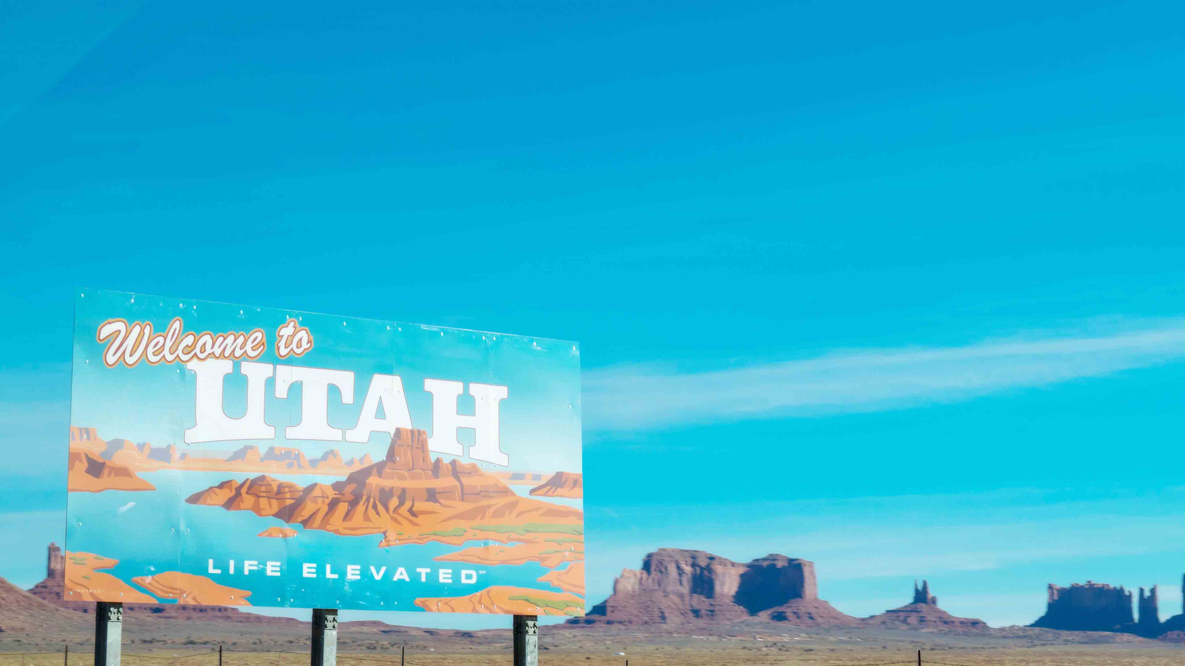 Pastel Sky Wallpaper - Welcome To Utah - HD Wallpaper 