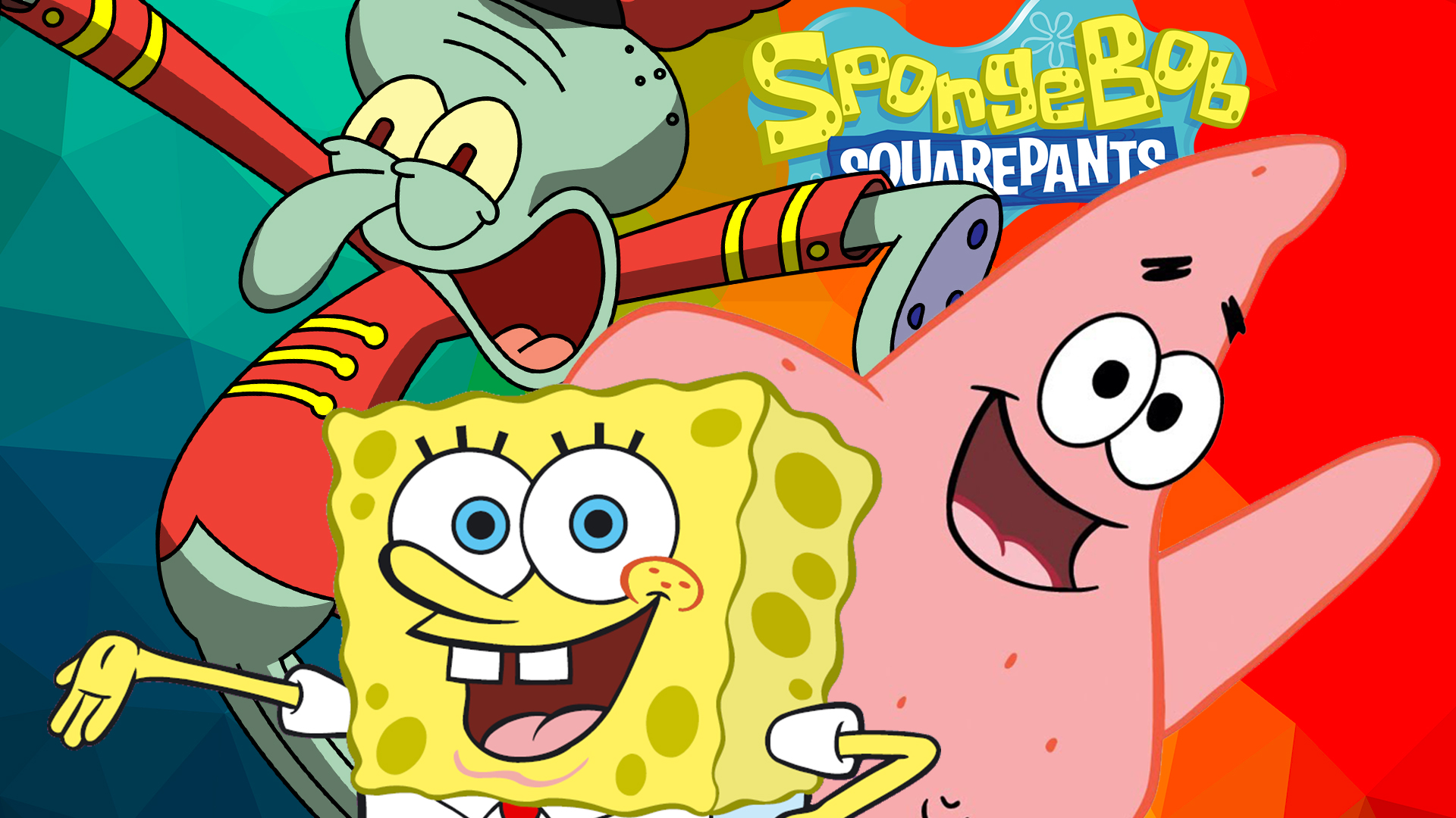 Spongebob, Patrick And Squidward Wallpaper - Spongebob Squidward And Patrick Background - HD Wallpaper 