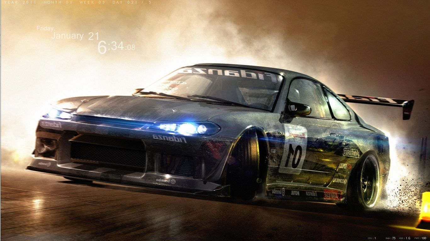 Drift Car Background - HD Wallpaper 