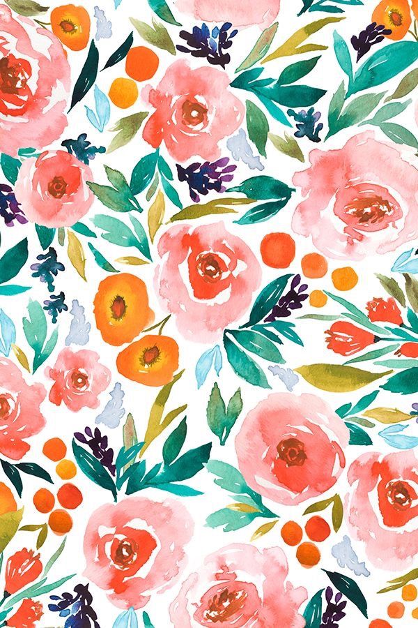 Watercolor Floral Background Iphone - HD Wallpaper 