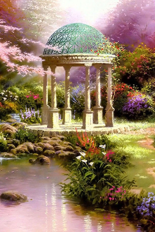 Hd Beautiful Dream Garden Iphone 4 Wallpapers - Beautiful Garden Wallpaper  For Phone - 640x960 Wallpaper 