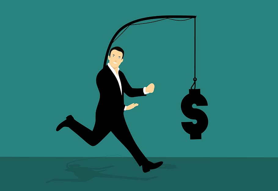Illustration Of Businessman Chasing Money - Man Chasing Money - HD Wallpaper 