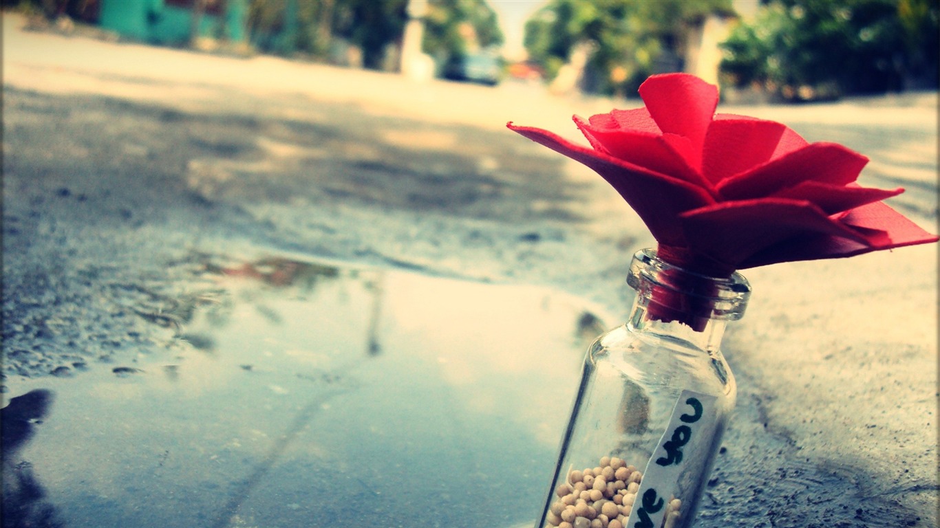 Love You Message In A Bottle-love The Design Desktop - Full Hd Romantic Love - HD Wallpaper 