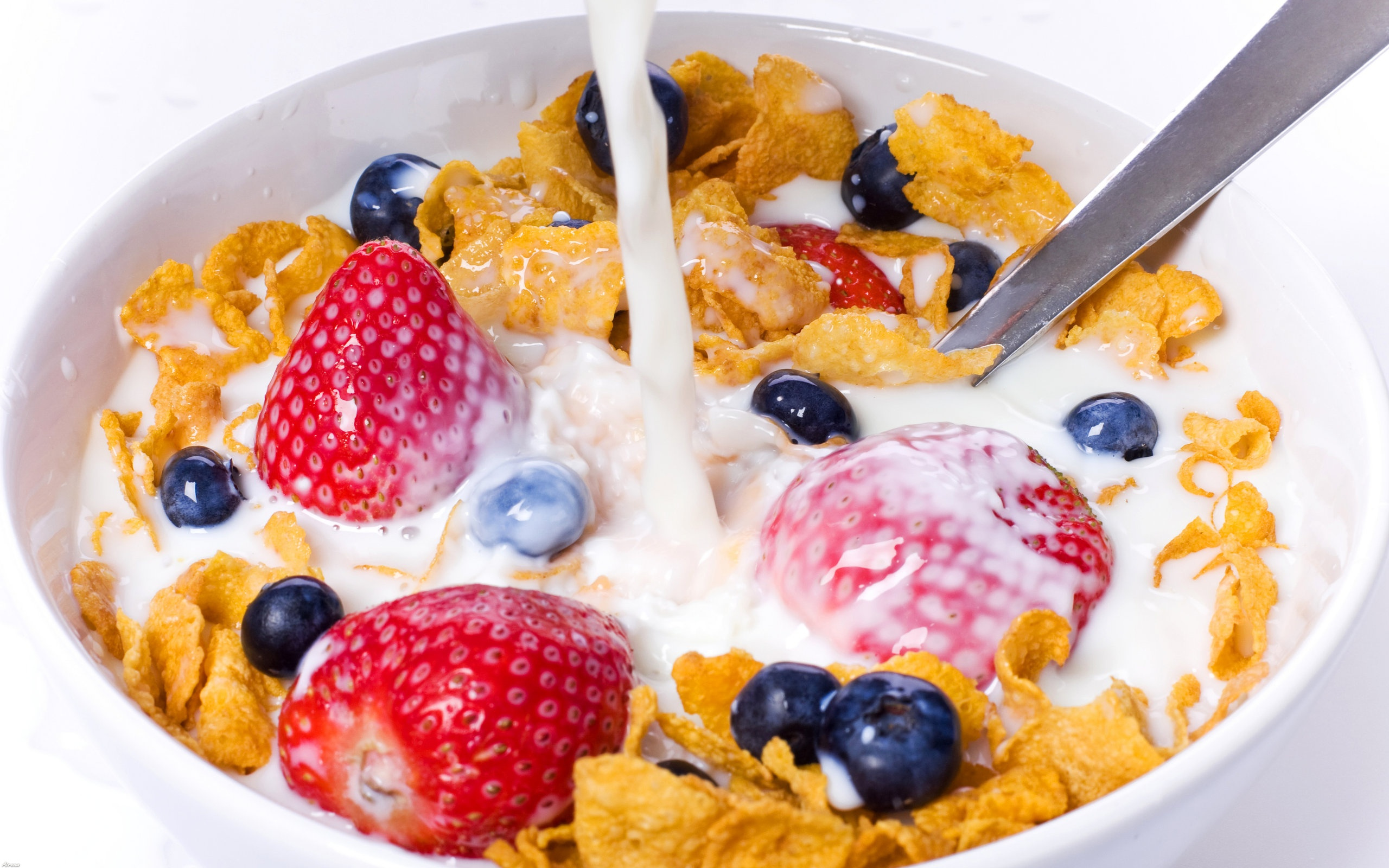 Cereal With Milk And Fruit - HD Wallpaper 