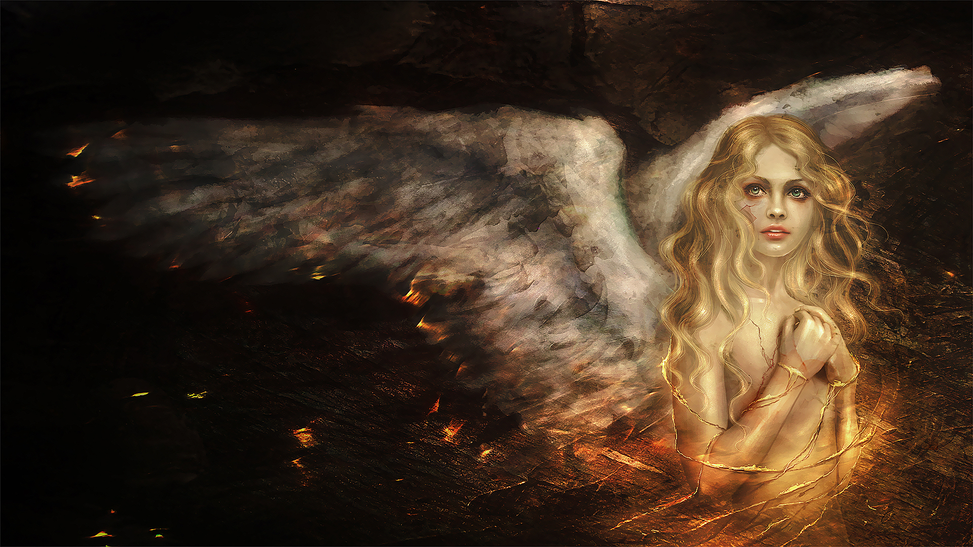 Girl Fantasy Art Warrior Angel - HD Wallpaper 
