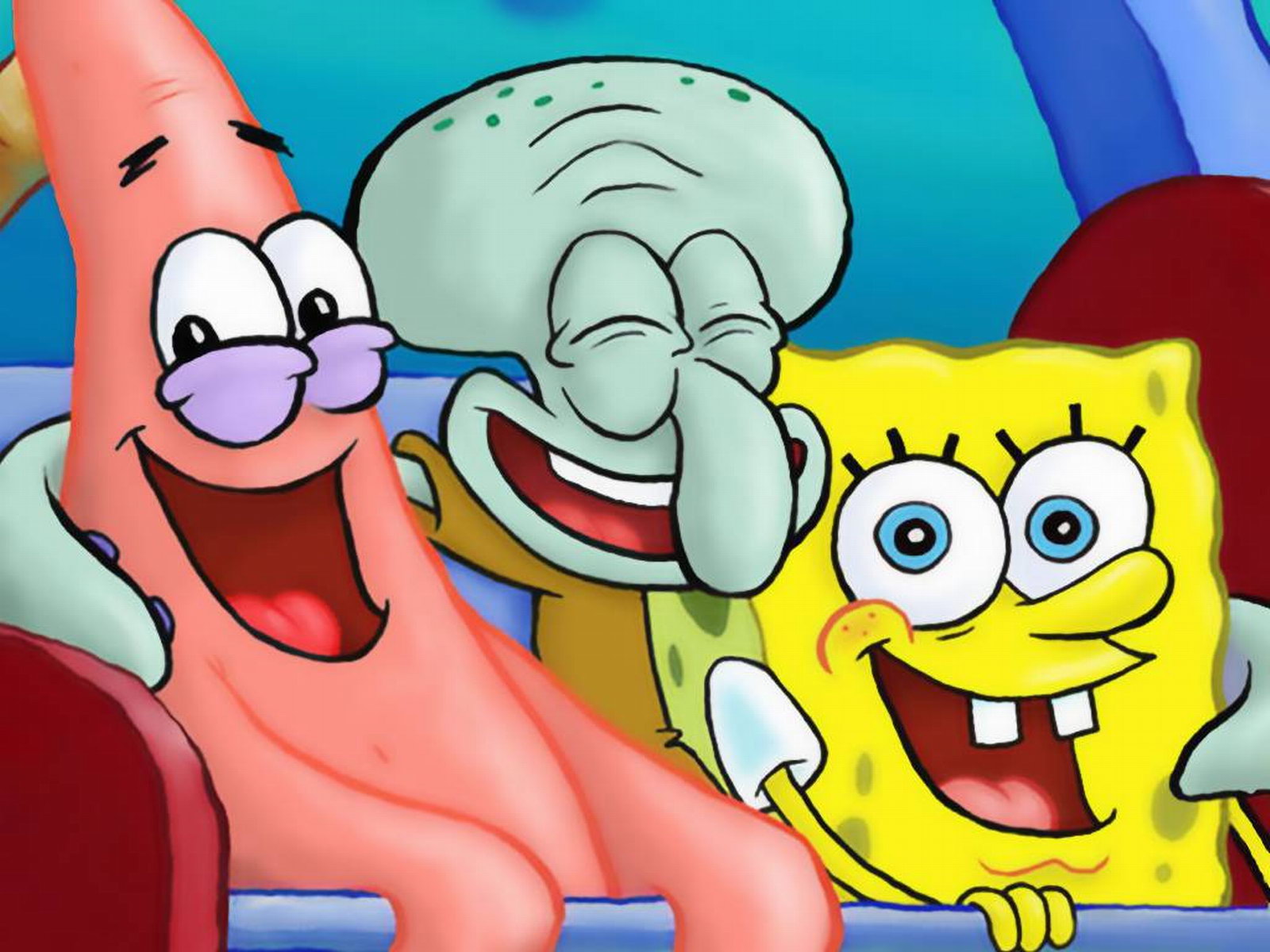Patrick Star Spongebob And Squidward - HD Wallpaper 