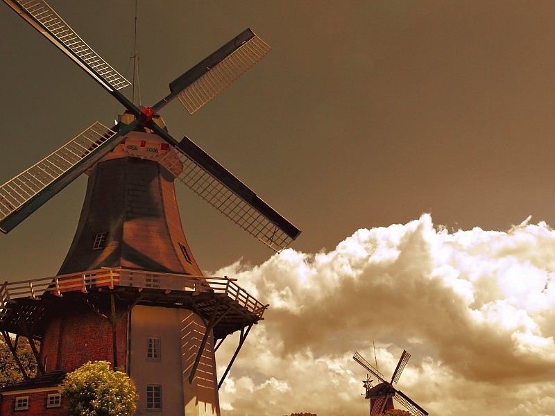 Netherlands Windmill Wallpaper - Windmills Wallpaper Cool - HD Wallpaper 