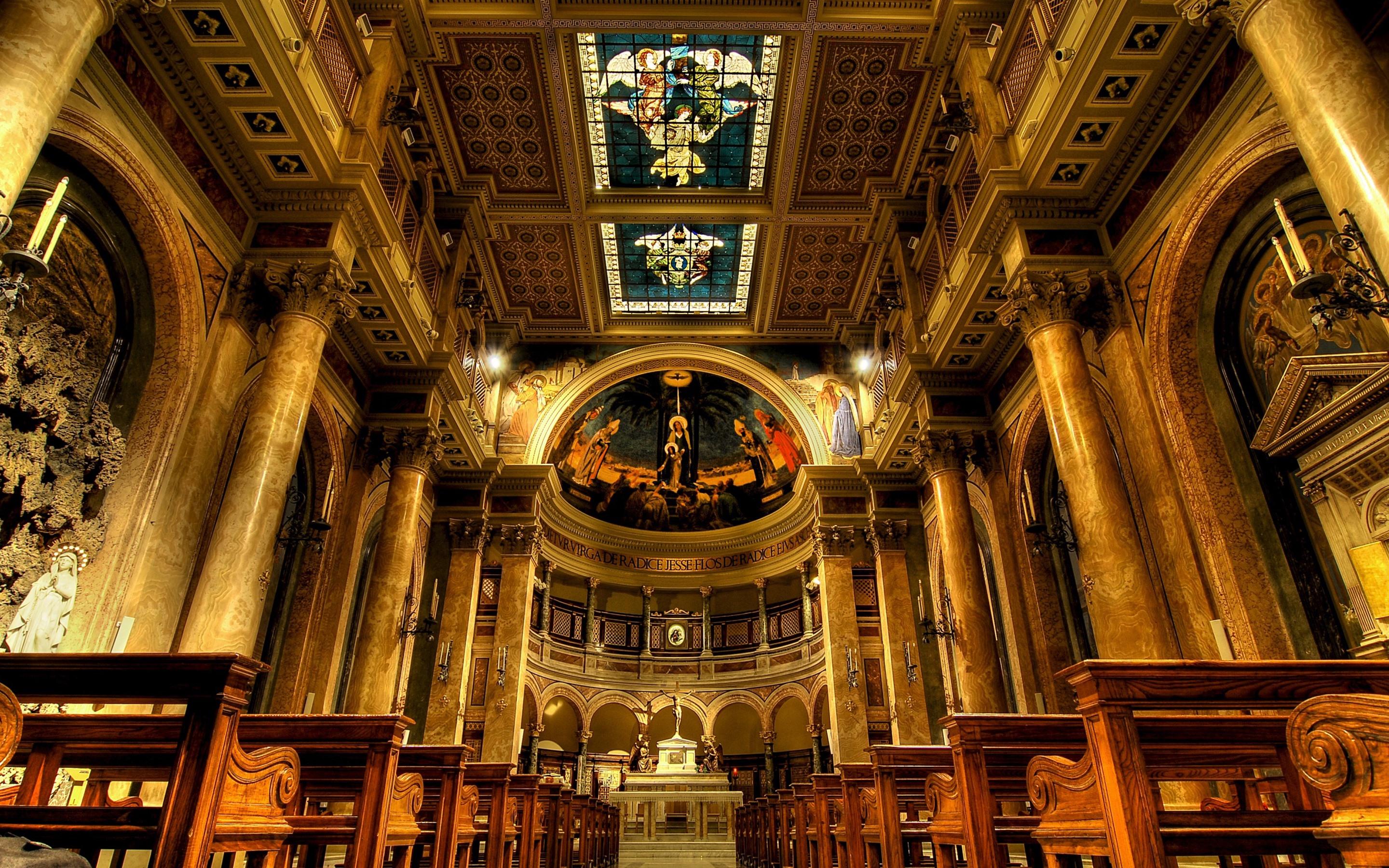 Wallpaper Italy, Rome, Church, Interior - Church Interior Background - HD Wallpaper 