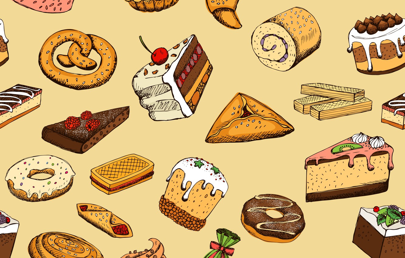 Photo Wallpaper Background, Food, Texture, Dessert, - Pastries Background - HD Wallpaper 