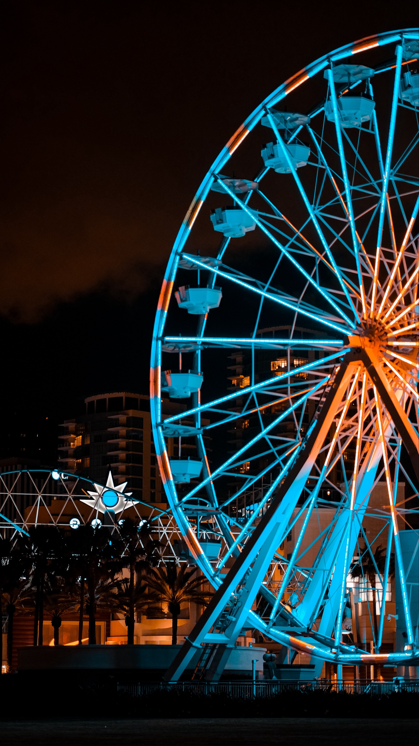 Wallpaper Ferris Wheel, Attraction, Lights, Illumination, - Wallpaper - HD Wallpaper 