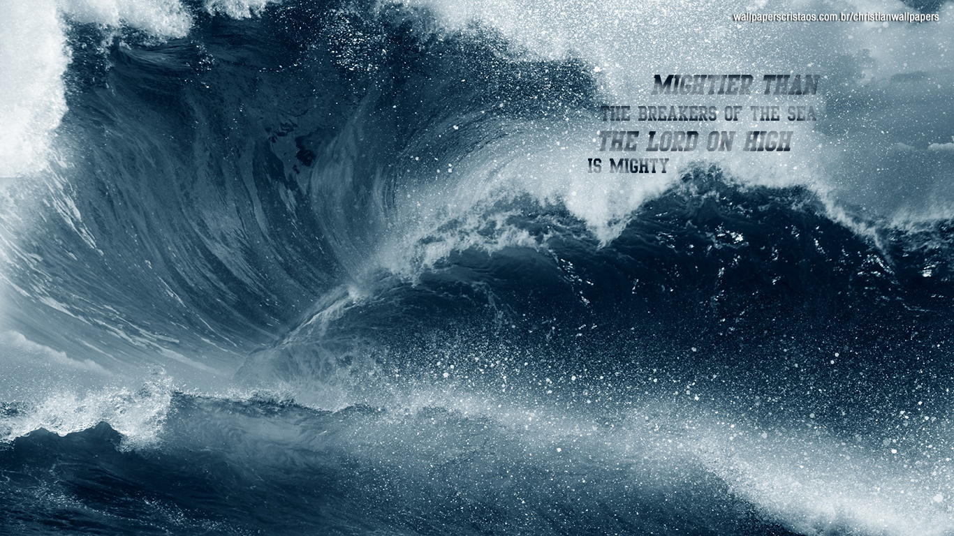 Mightier Breakers Sea The Lord Christian Wallpaper - Deep Ocean Storm Waves - HD Wallpaper 