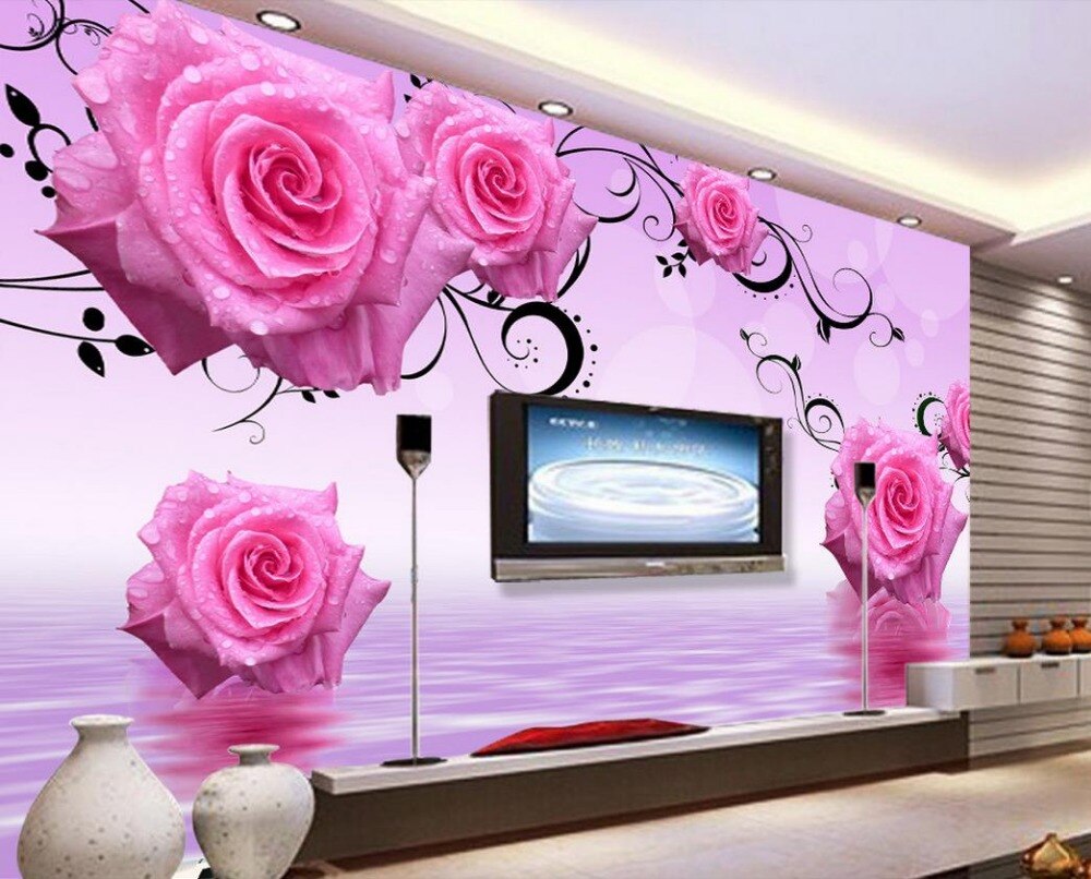 Living Room Pink Rose 3d - 1000x806 Wallpaper 