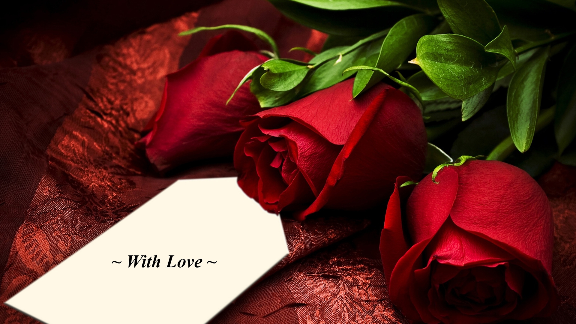 Red Roses With Love - Beautiful Flowers For A Lover - HD Wallpaper 