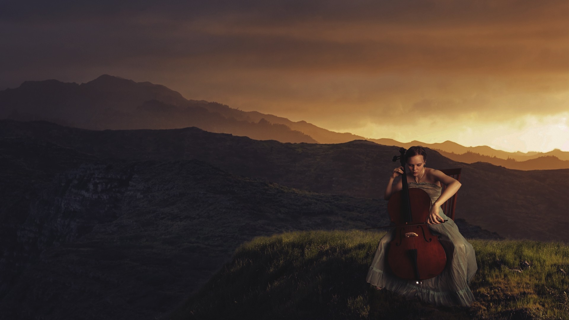 Cello Landscape - HD Wallpaper 