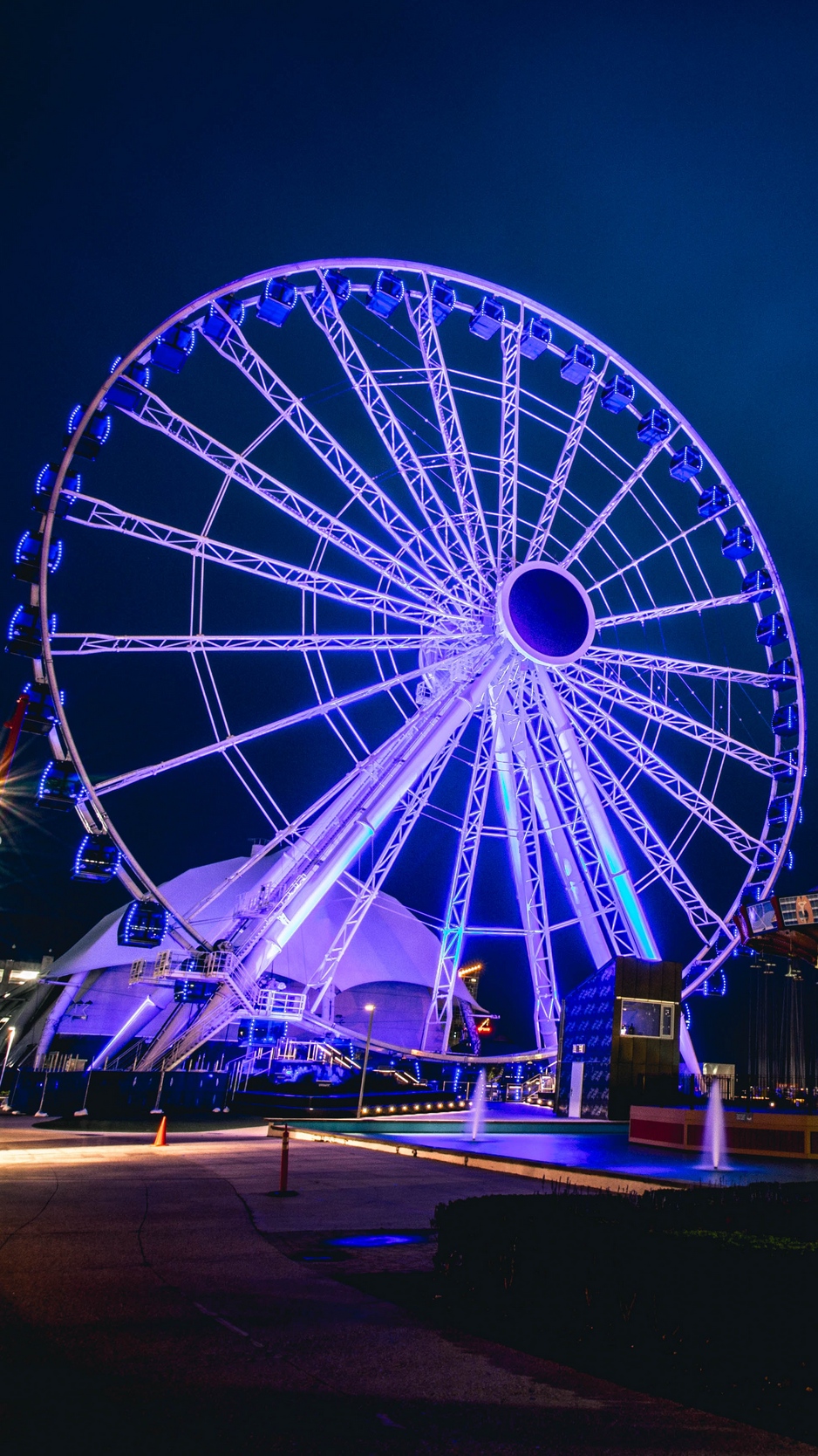 Wallpaper Ferris Wheel, Night, Backlight - Night Ferris Wheel - HD Wallpaper 