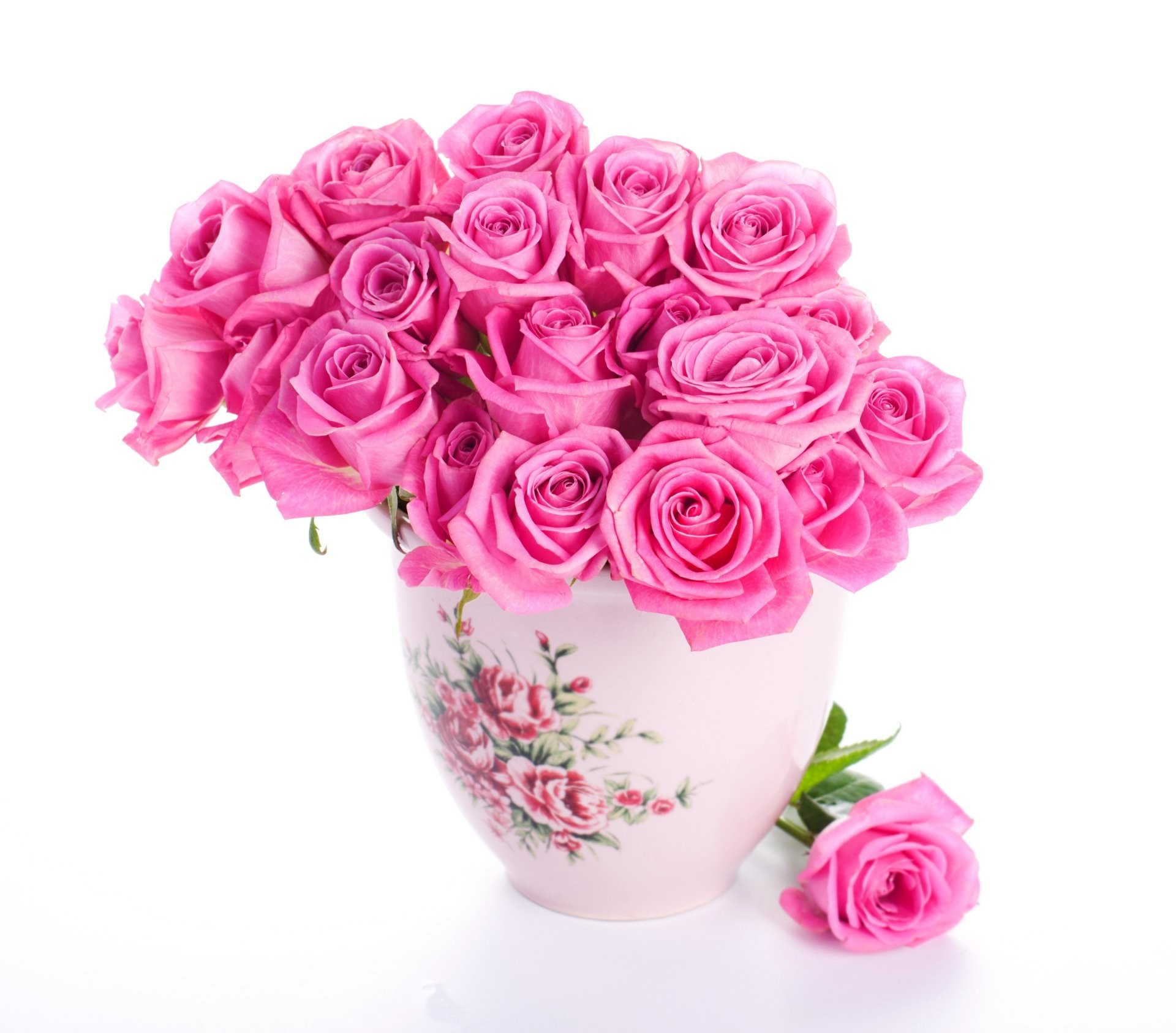 Pink Roses Flowers Beautiful Bouquet Vase Hd Wallpaper - Beautiful Pink Rose Flower Bouquet - HD Wallpaper 