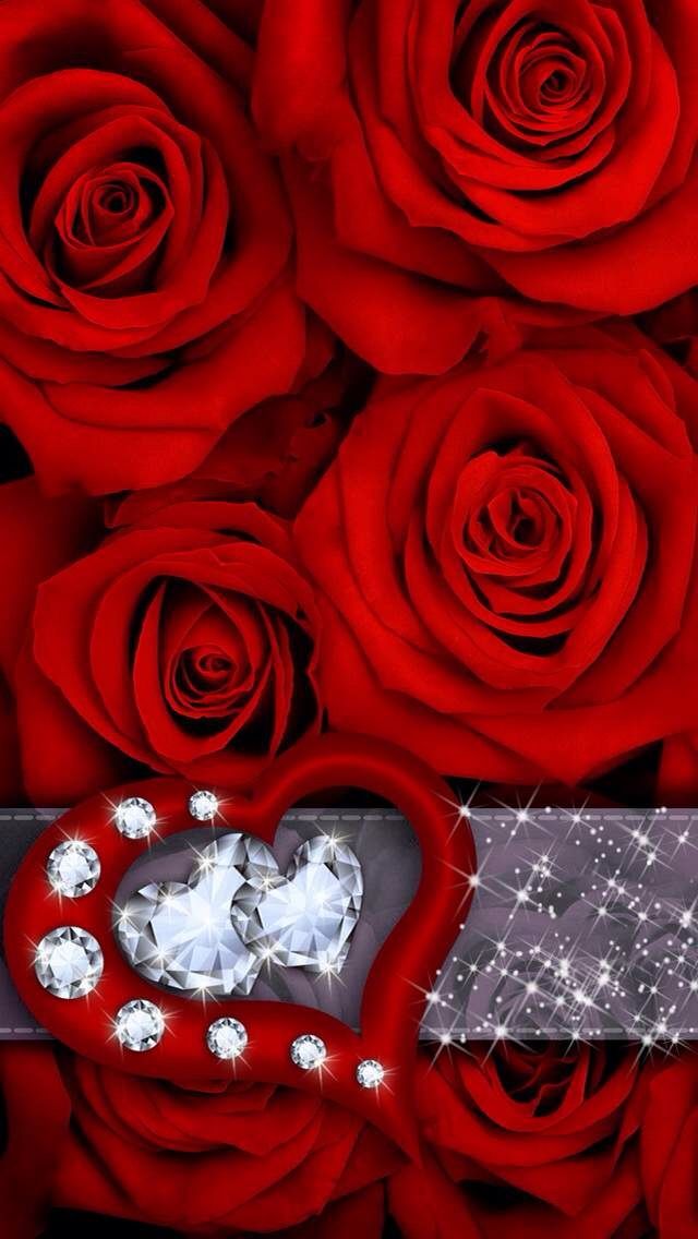 Red Roses And Diamonds - HD Wallpaper 