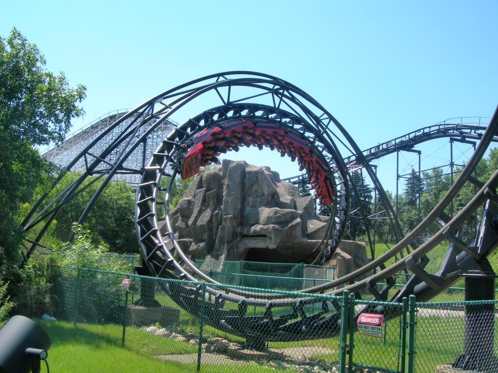 Download Hd Roller Coaster Computer Wallpaper Id - Demon Roller Coaster Great America - HD Wallpaper 