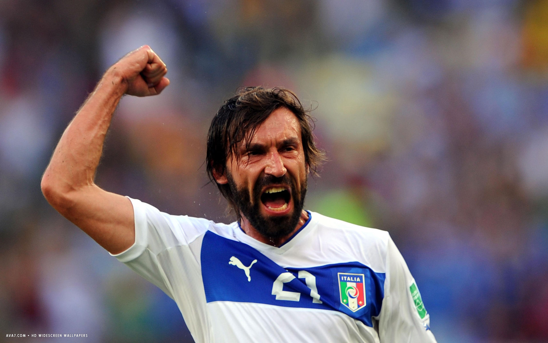 Andrea Pirlo Football Player Hd Widescreen Wallpaper - Andrea Pirlo Italy White - HD Wallpaper 