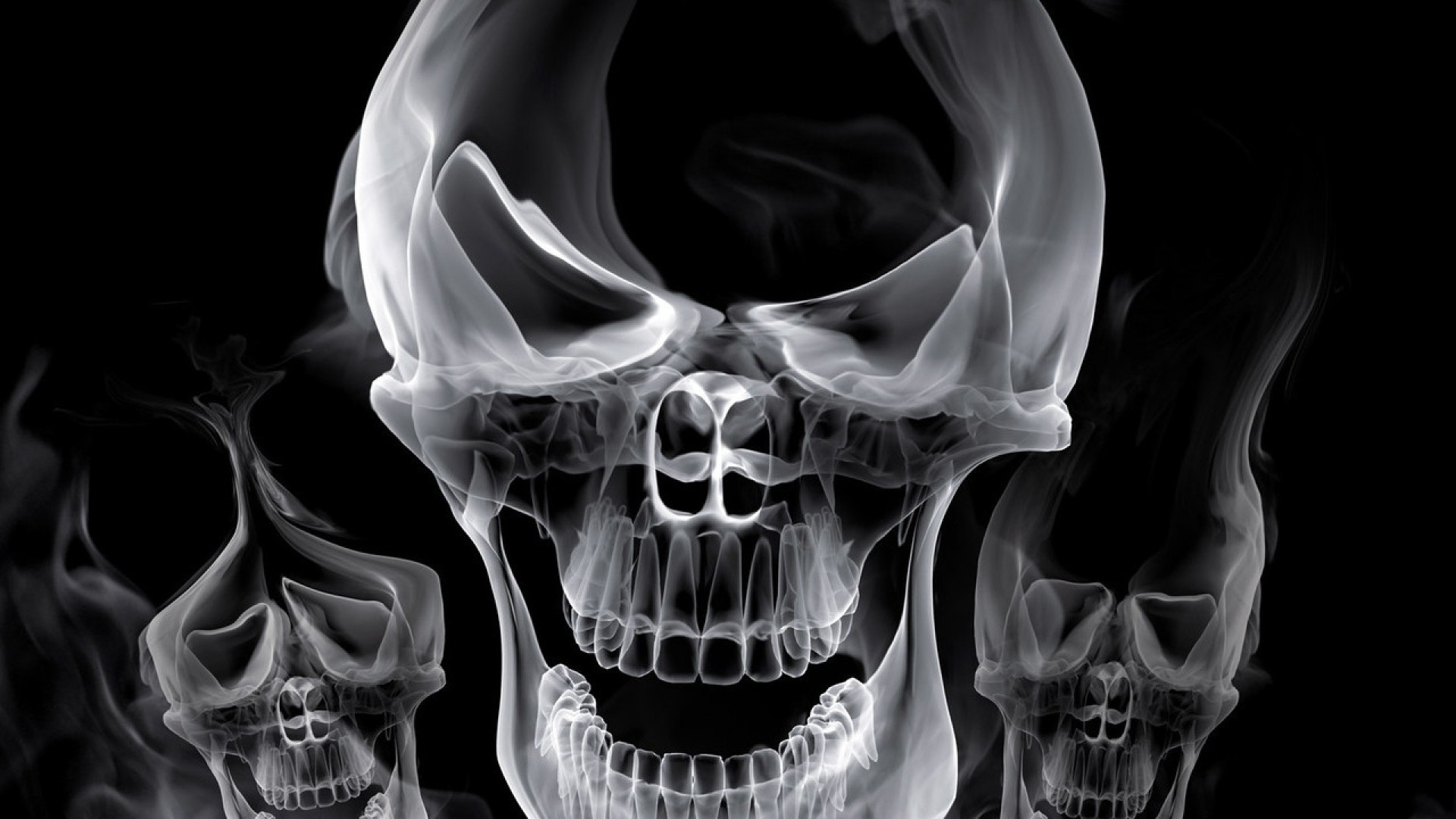 Preview Wallpaper Skull, Smoke, Shape, Gray 
 Data - Skull 3d Wallpaper Download - HD Wallpaper 