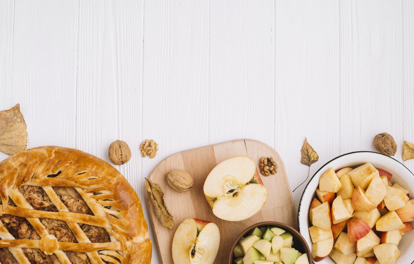 Photo Wallpaper Apples, Charlotte, Pie - Пирог Обои - HD Wallpaper 