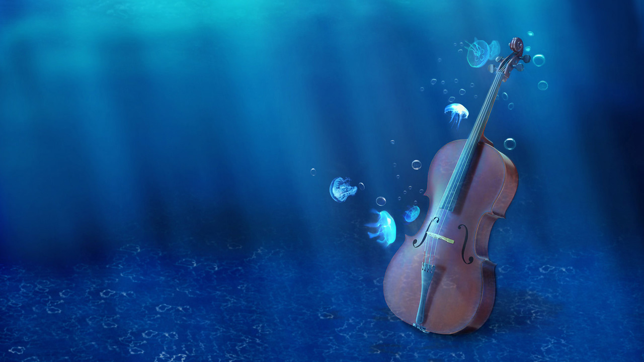 Submarine Violin Wallpapers Hd - Blue Violin Wallpaper Hd - HD Wallpaper 