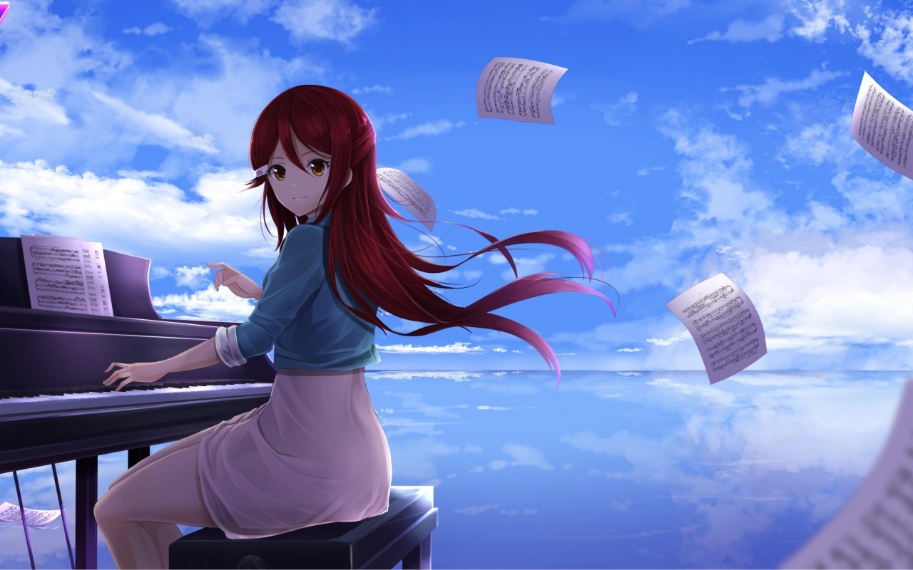 Love Live, Sakurauchi Riko, Piano, , Redhead, Windy, - Riko Sakurauchi Wallpaper Hd - HD Wallpaper 