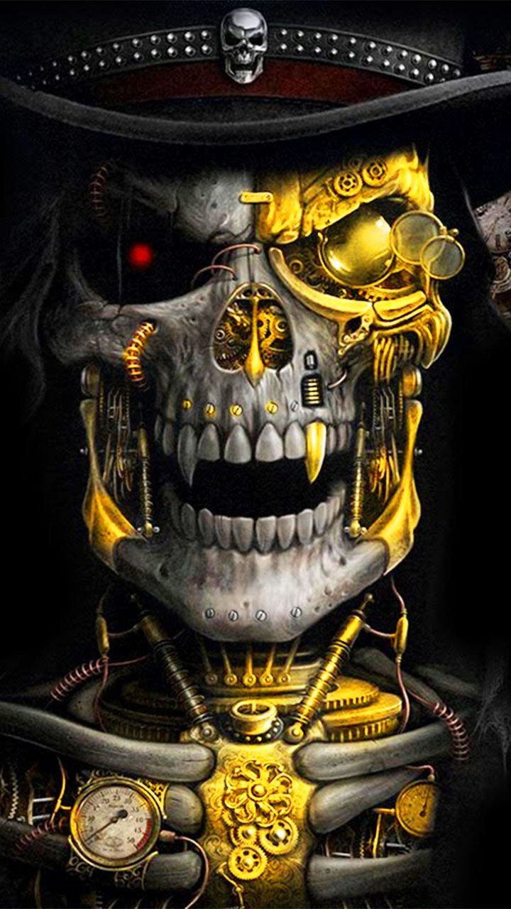 Luxury Golden Metal Skull - HD Wallpaper 