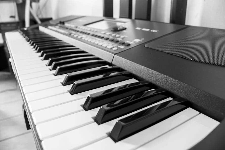 Keyboard, Arranger, Music, Black And White, Instrument, - Music Keyboard - HD Wallpaper 