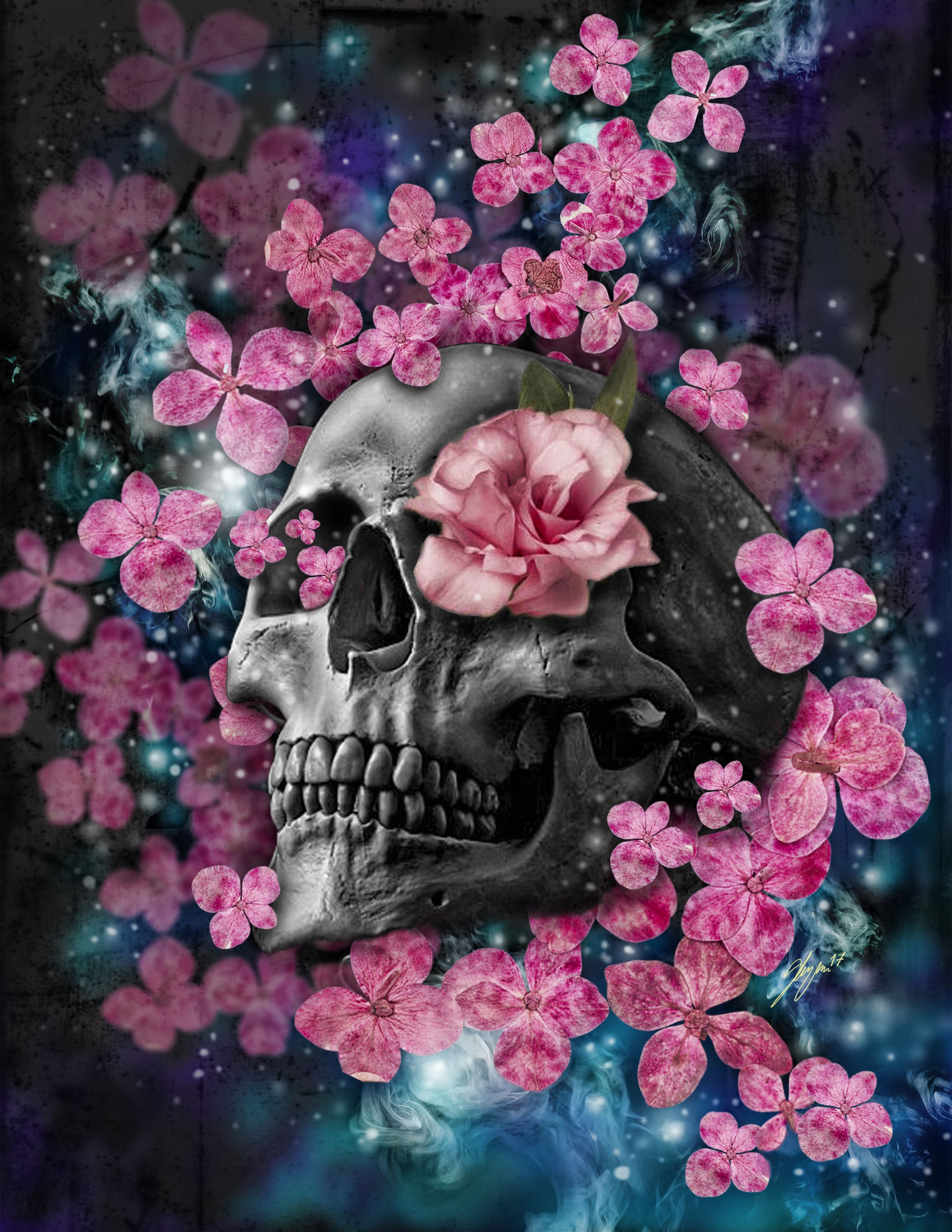 Skull Flower - HD Wallpaper 