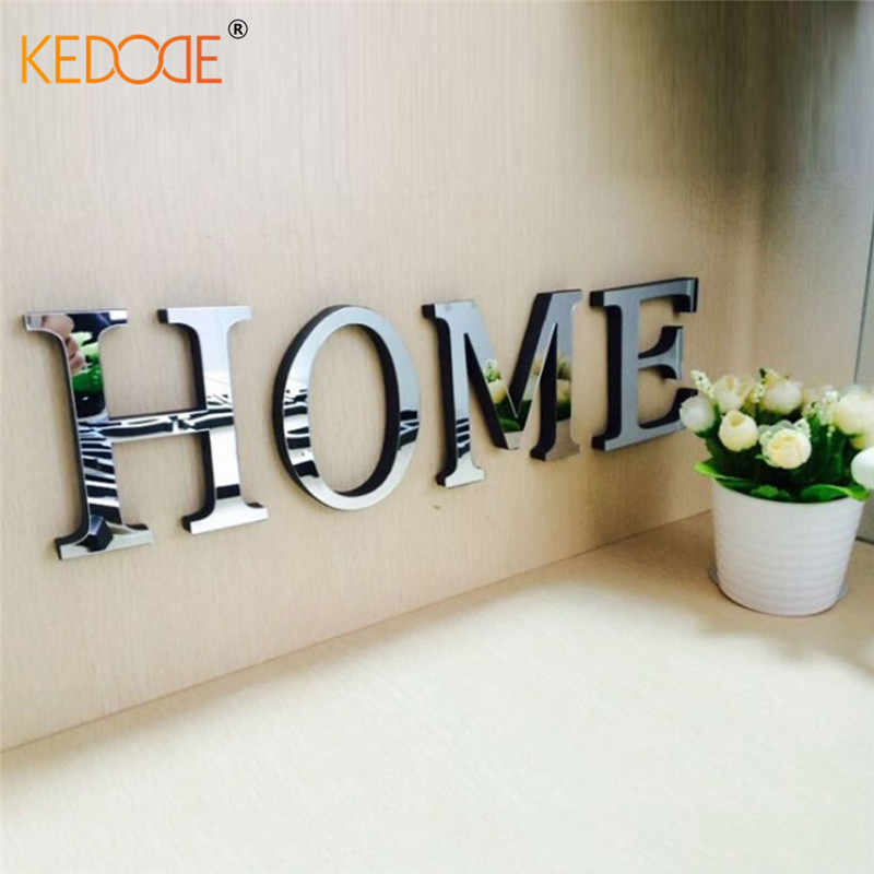 Kedode English Alphabet Mirror 3d Acrylic Diy Wall - Flowerpot - HD Wallpaper 
