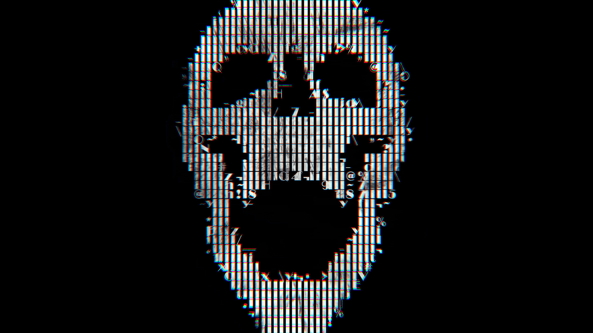 Glitch Art Skull Abstract Qt 
 Data Src Download Free - Skull Abstract Wallpaper Hd - HD Wallpaper 