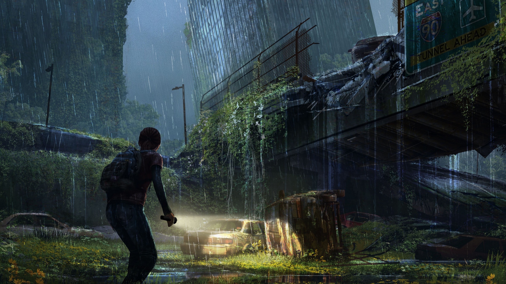 Wallpaper The Last Of Us, Apocalypse, Girl, City, Night - Last Of Us - HD Wallpaper 