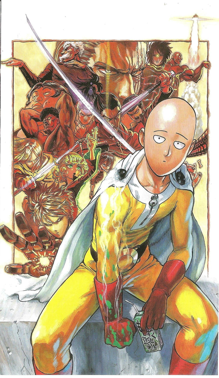 One Punch Man Saitama Character Painting, Manga, One-punch - HD Wallpaper 