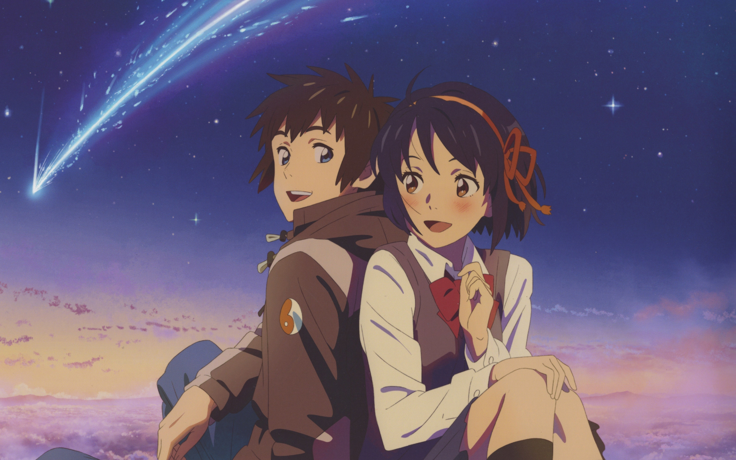 Cute Couple, Mitsuha Miyamizu, Taki Tachibana, Kimi - Mitsuha Taki Kimi No Na Wa - HD Wallpaper 