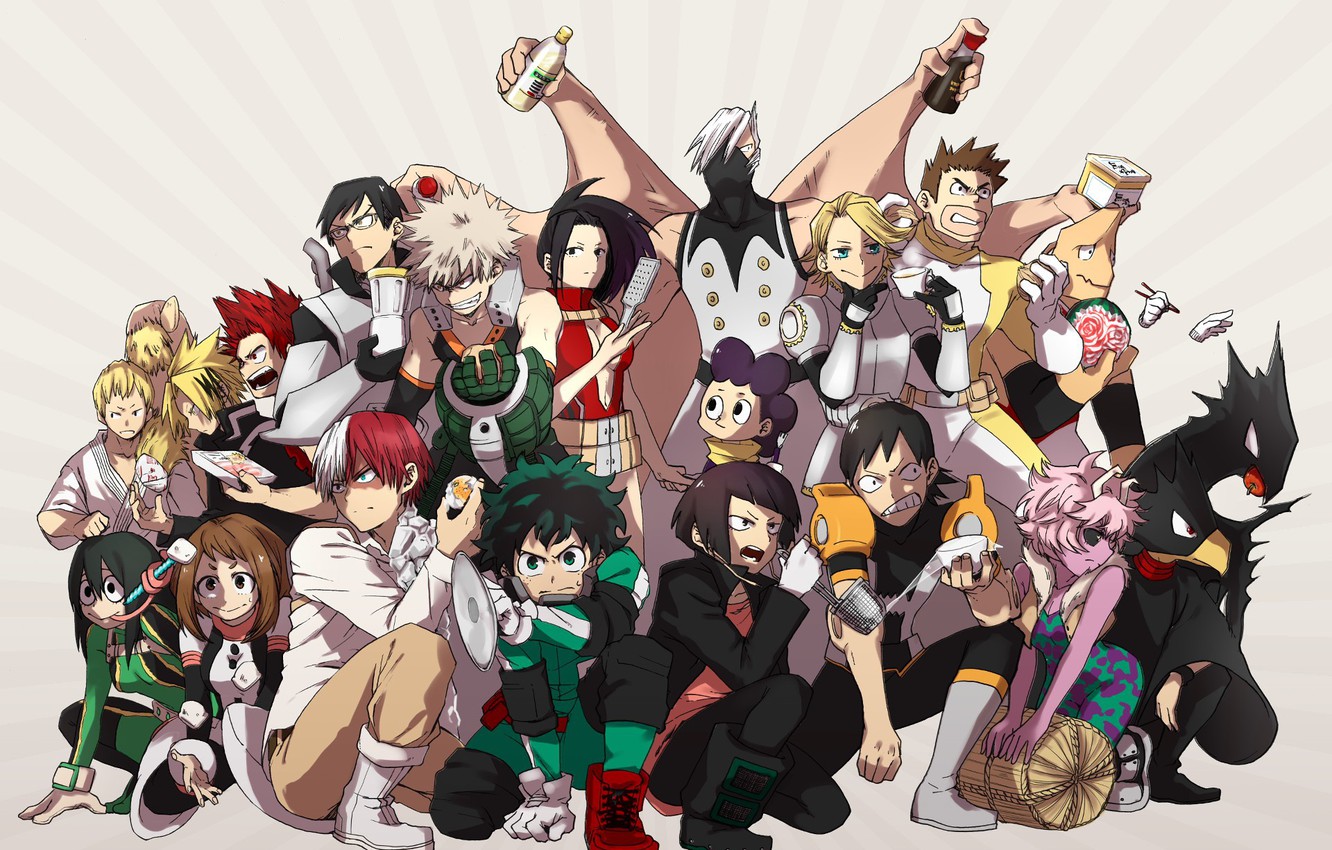 Photo Wallpaper Anime, Hero, Manga, Powerful, Strong, - My Hero Academia Group - HD Wallpaper 