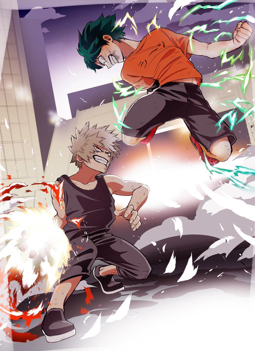 My Hero Academia Deku Vs Bakugo - HD Wallpaper 