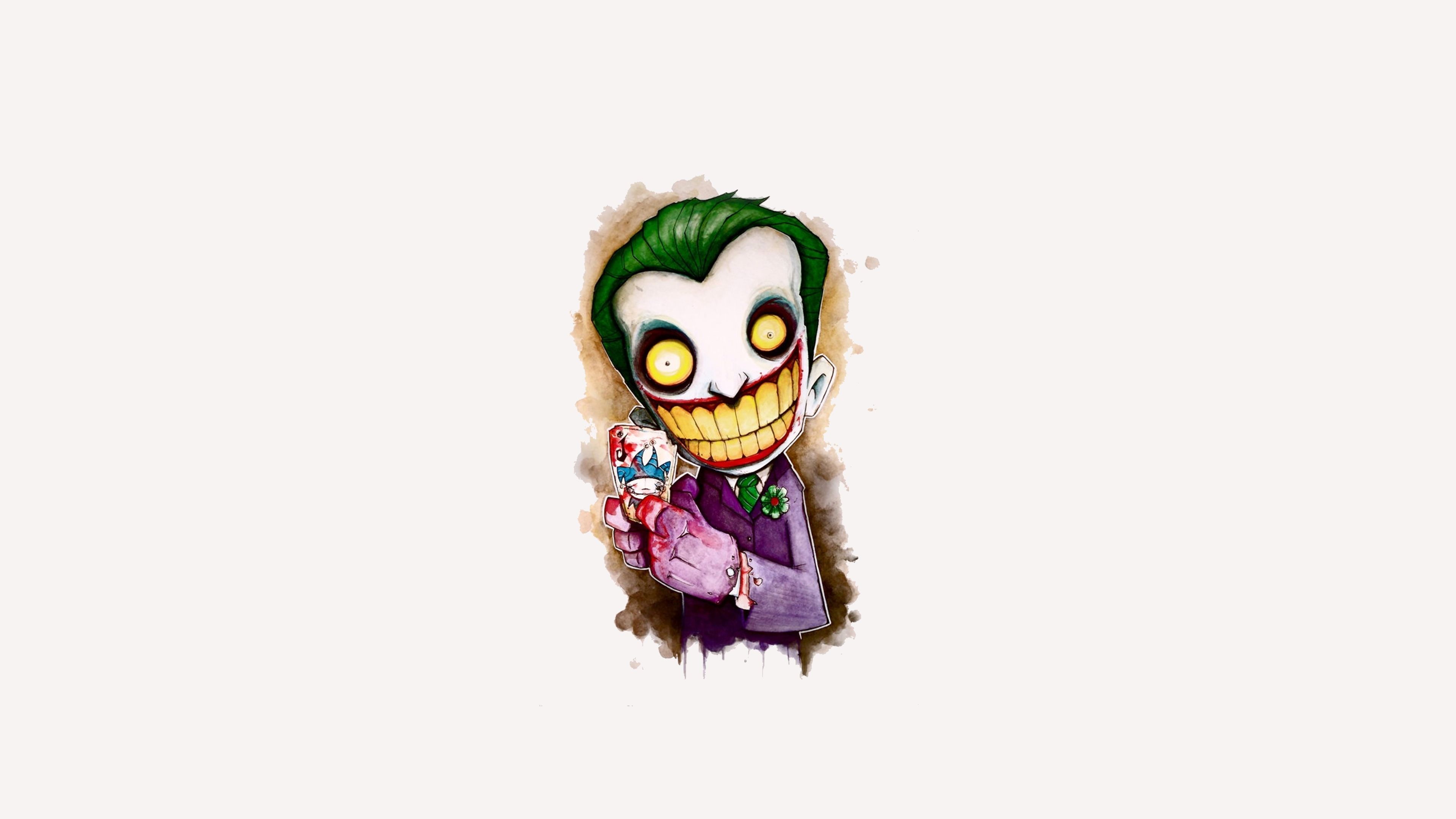 Joker Cartoon 4k Artwork, Hd Artist, 4k Wallpapers, - Joker Cute -  3840x2160 Wallpaper 