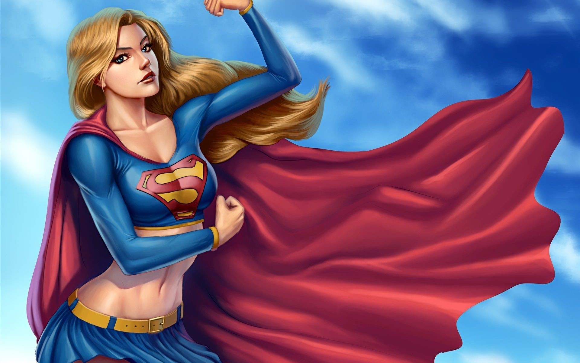 Wonder Woman Cartoon Wallpaper - Supergirl Wallpaper Comic - HD Wallpaper 
