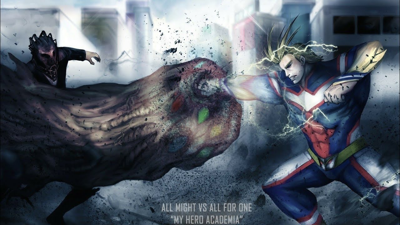 Boku No Hero Academia All Might Vs All For One 1280x7 Wallpaper Teahub Io